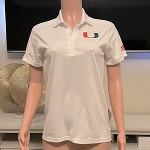 University of Miami Women’s Adidas Prospect Polo. Amazing Stretch. Size Small.